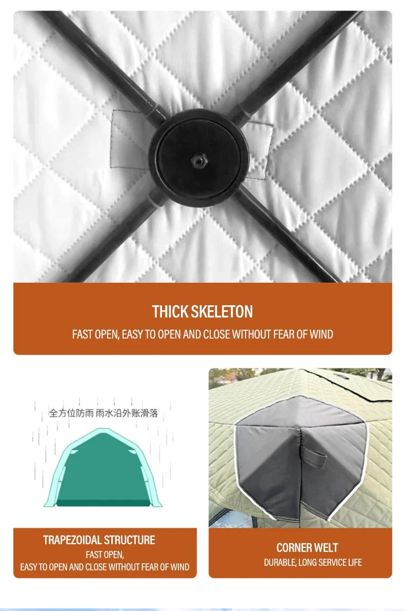 Outdoor Winter Fishing Ice Fishing Tent Camping Gear Warmth-Enhanced Windproof for Cold Weather Fishing Adventures