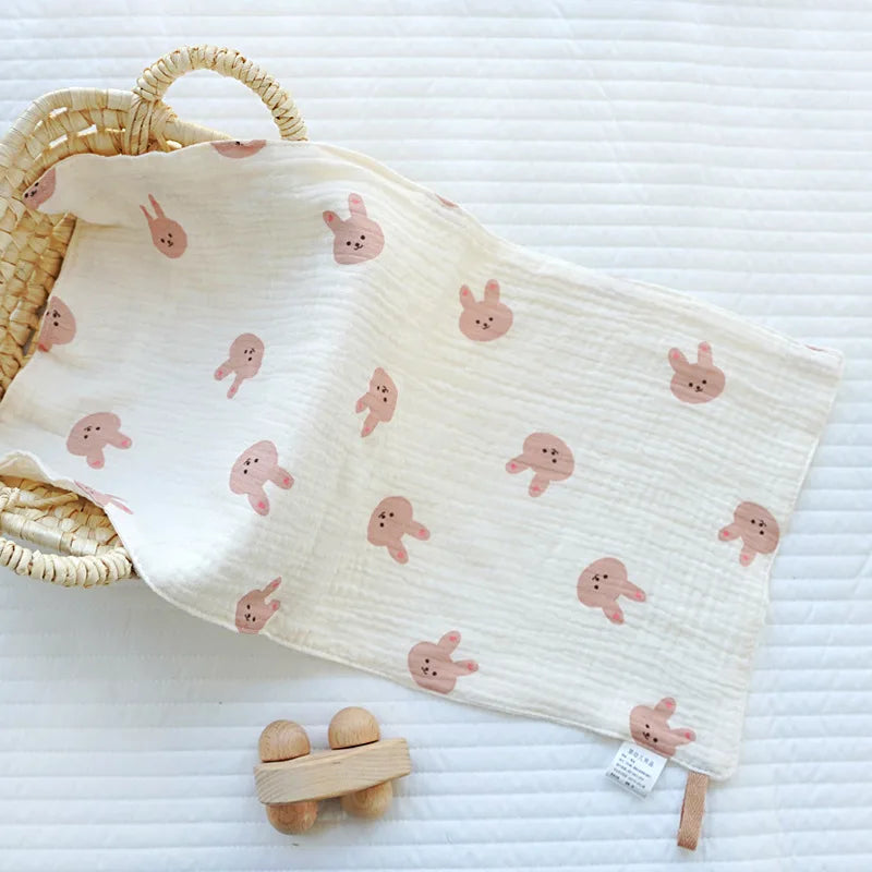 I YAN cotton muslin baby face towel and burp cloth set, soft infant drooling bibs, washcloths, and hand towels for newborns.