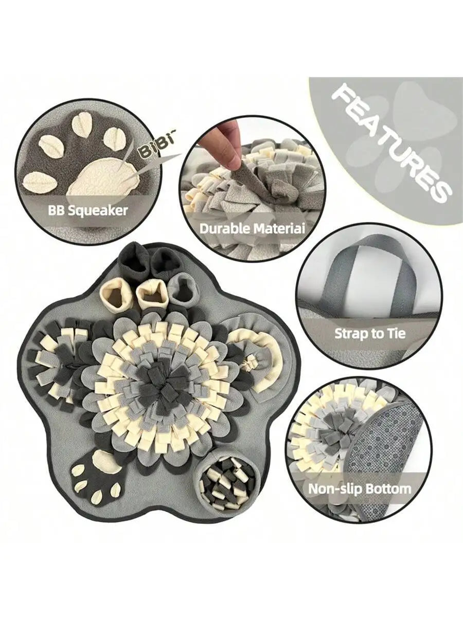 I YAN PETSIN flower-shaped pet sniffing mat for small and medium dogs, interactive nose work training pad with flower design.