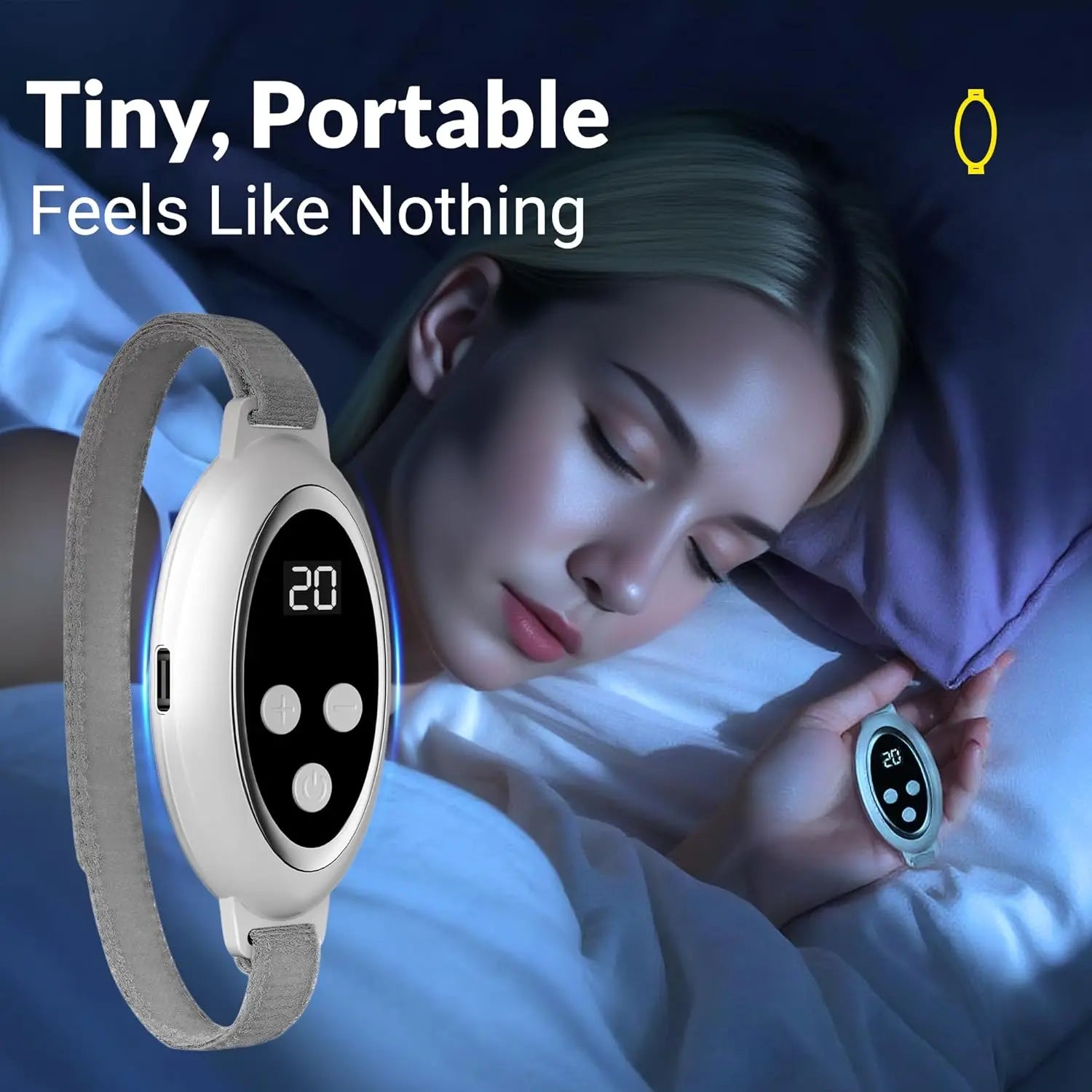 I YAN Rechargeable Sleep Aid Device, handheld microcurrent massager for sleep improvement, insomnia, and anxiety relief.