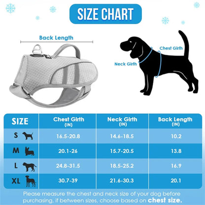 I YAN dog cooling vest harness with ice pack pocket, breathable reflective jacket designed for medium and large dogs.