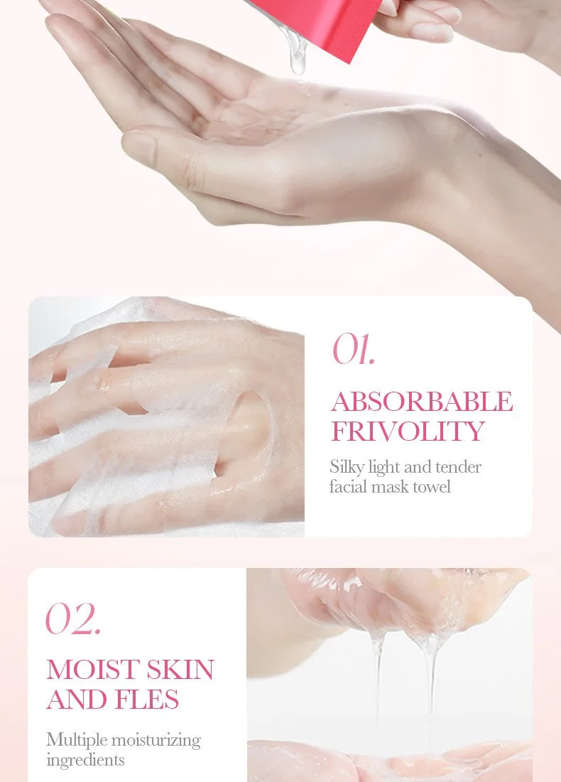 5/10 PCS Korean Snail Mucin Sheet Mask Hydrating Repair Brightening Anti-Aging Wrinkle Moisturizing Gel Face Mask for All Skin