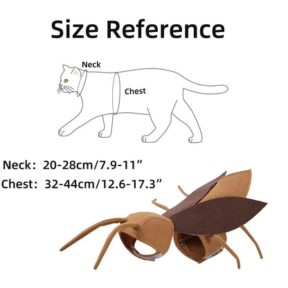 Cat Cockroach Costume Soft Cat Cockroach Clothing Realistic Breathable Clothing Accessories For Cosplay Outfit Kitten Dog