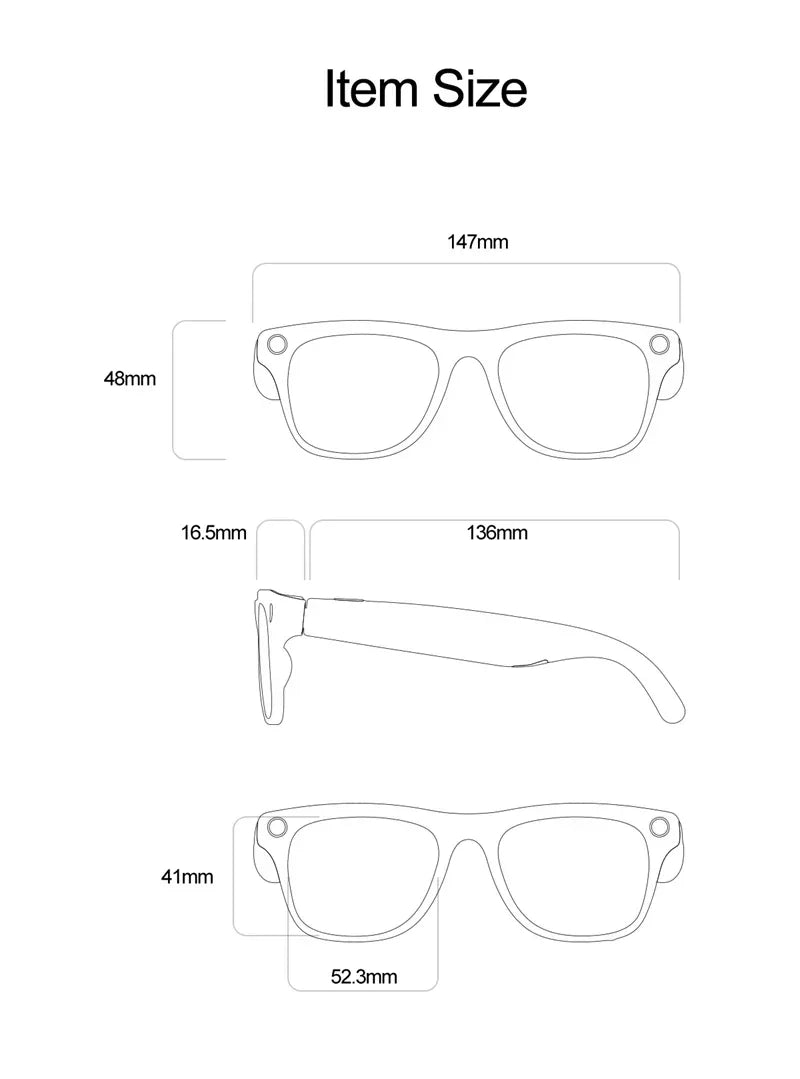 Lenovo 8K 4K AI HD Shooting Smart Glasses Multifunctional Camera Bluetooth Call Music VoicePlayer Translate Photochromic Glasses
