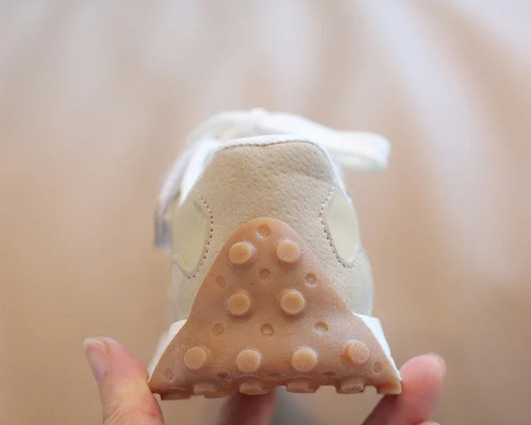 Children's Spring New Leather Upper Sneakers Kids Non-Slip Casual Shoes Boys Girls Soft Sole Students Tennis Toddler Sport Shoes