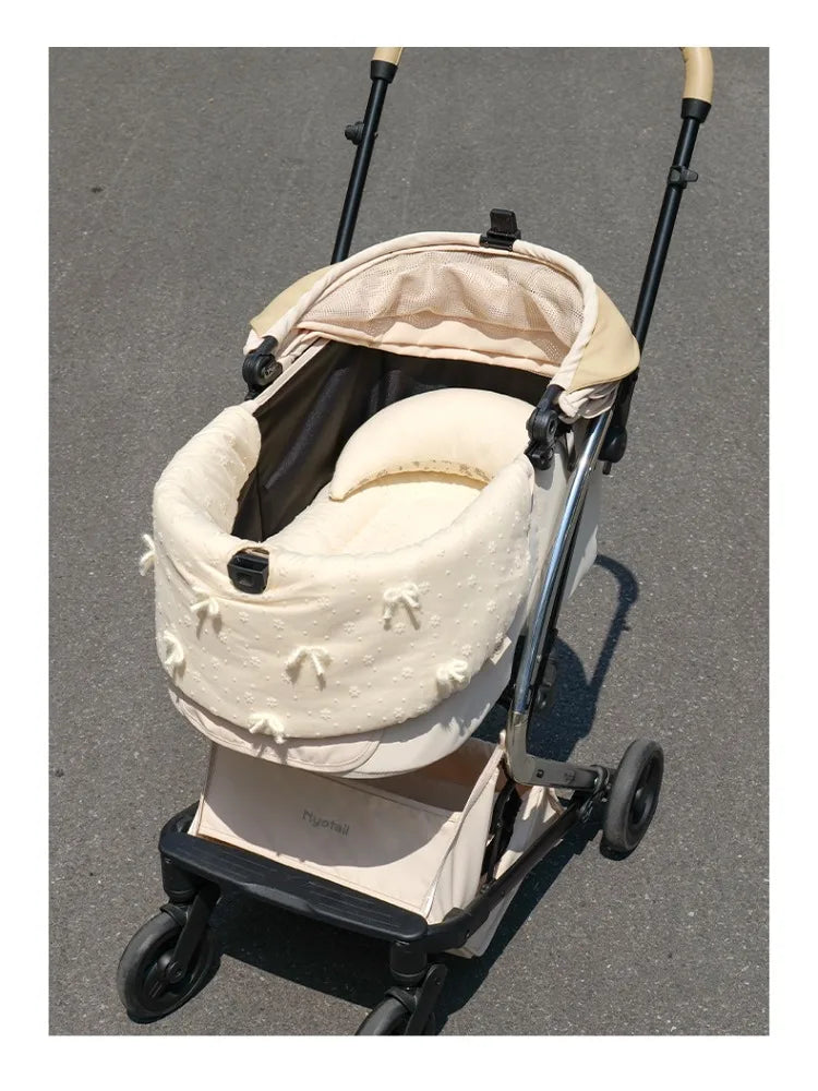 Chic Cushion Pad For Pet Stroller,Dog Stroller Cover With Mesh Breathable Design,Bring Your Puppy Big Comfort in Stroller