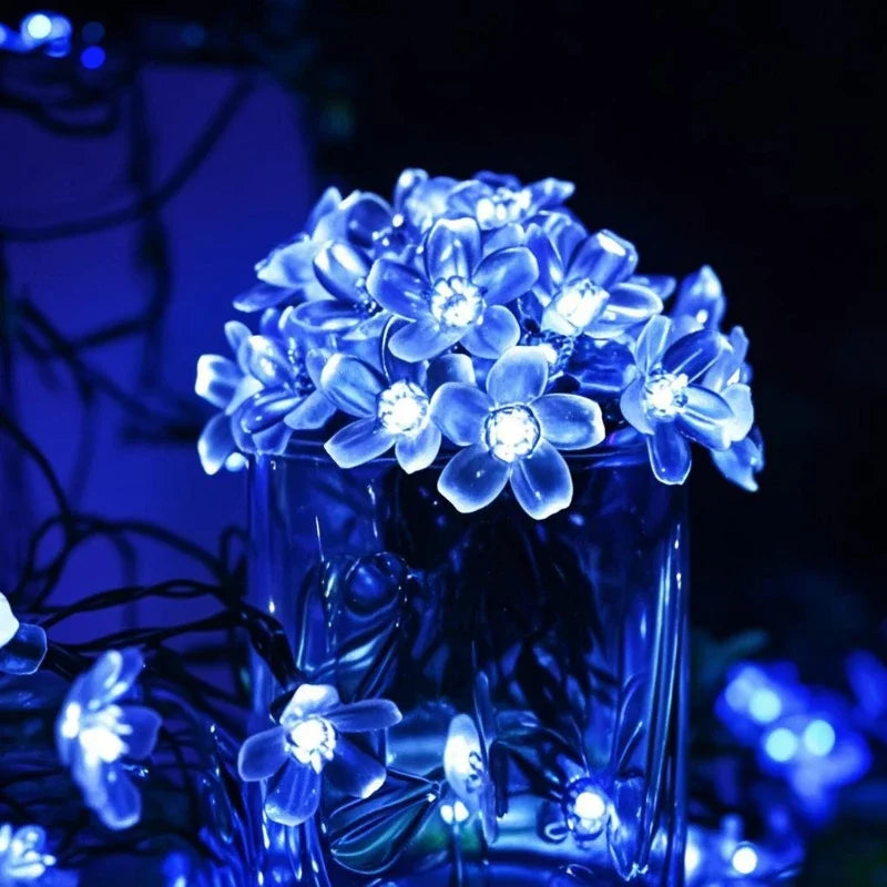Solar PURPLE/BLUE/WARM/COLOR Cherry Blossom Garden Blossom Lights Garlands String Lights Solar Outdoor Waterproof Christma Deco
