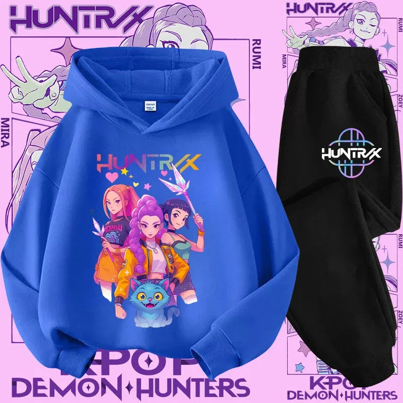 K-Pop Devil Hunter Kids Tracksuit Set – Soft Breathable Hoodie & Pants Girls & Boys Ages 4-13 - I YAN