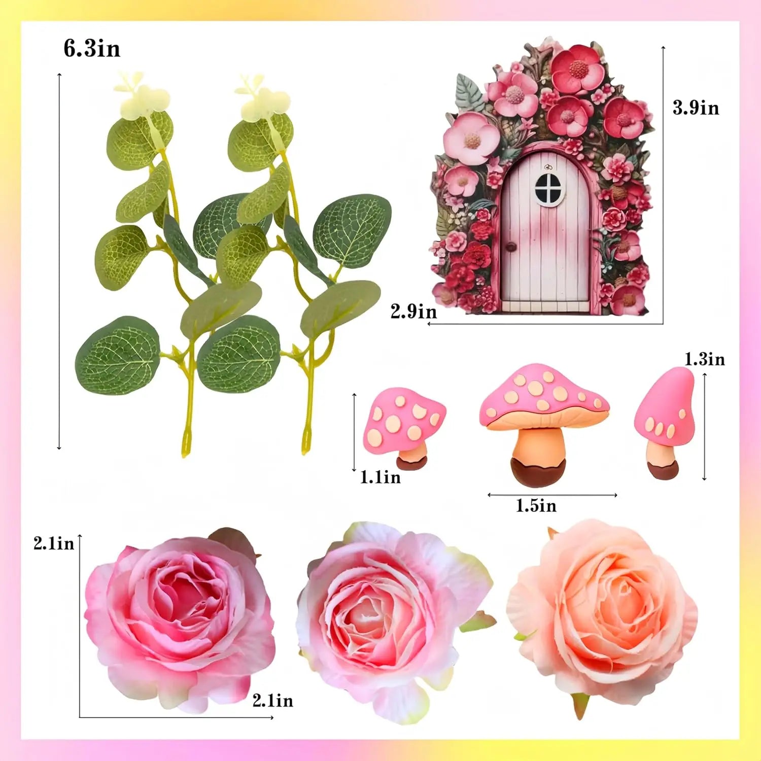 Fairy Cake Toppers Mushroom House Cake Decor Butterfly Cake Decor Fairy Garden Topper Fairy Party Supplies Flower Cupcake Topper