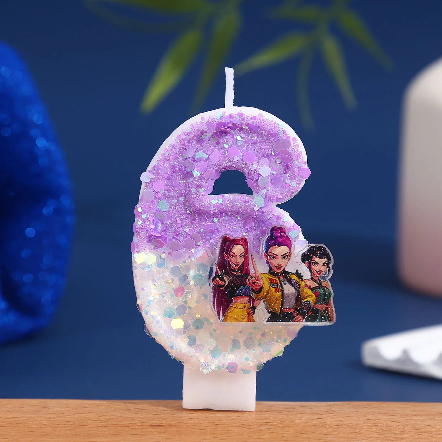 Witch Hunter Birthday Number Candle – Purple Glitter Cake Decoration (0-9) - I YAN