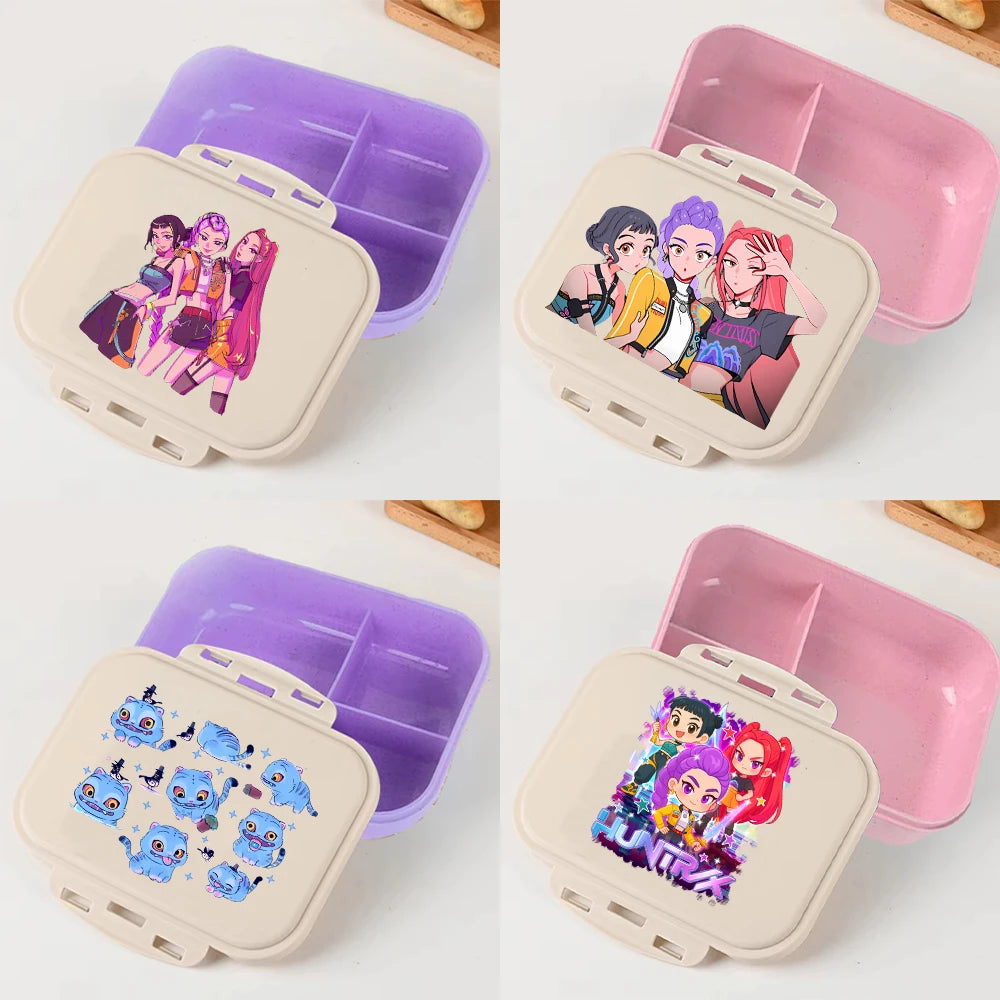 Demon Hunters Anime Lunch Box – KPop Large Capacity Food Storage Container Kids School Picnic Lunchbox Gift - I YAN