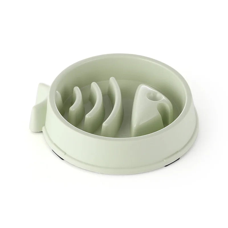 I Yan pet slow food bowl for cats and dogs, round, non-slip, thickened, anti-choking design in multiple colors