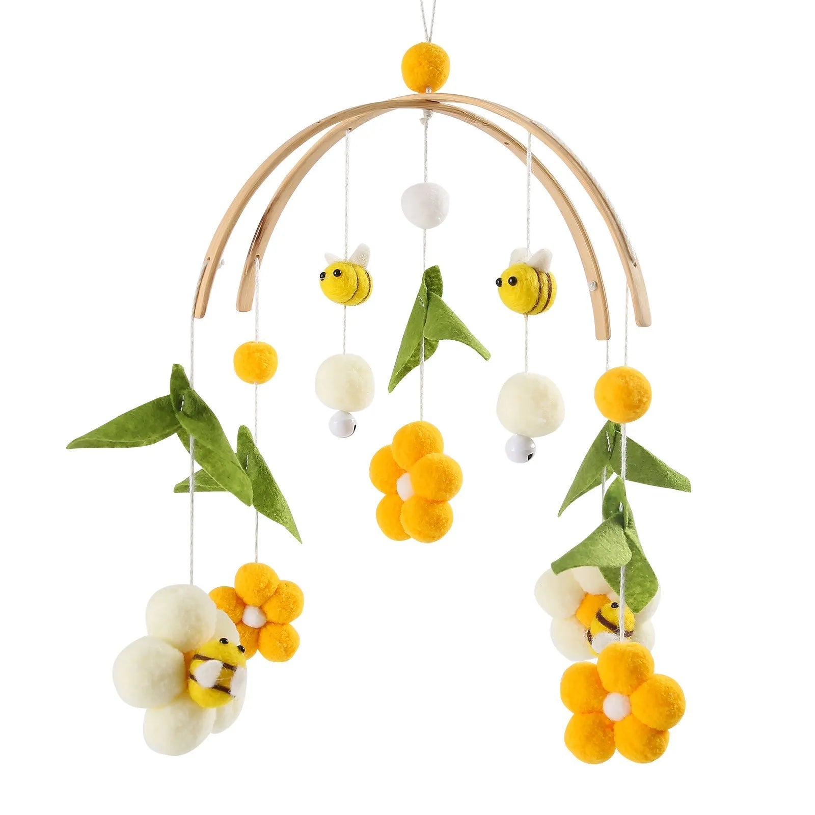 Baby Cloud Crib Mobile with Musical Box – Wooden Rattle Toy for Newborns 0–12M - I YAN
