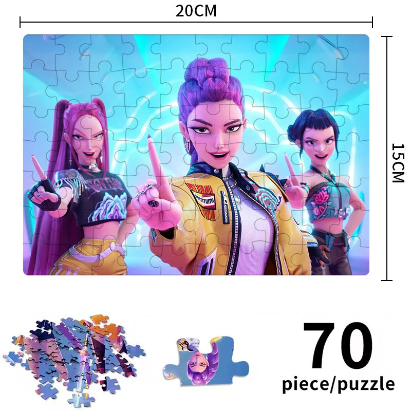 Kpop Demon Hunters 3D Jigsaw puzzle Board Game Rumi Mira Zoey Huntrix Character Puzzle Collectible Kids Toys Birthday X-mas Gift