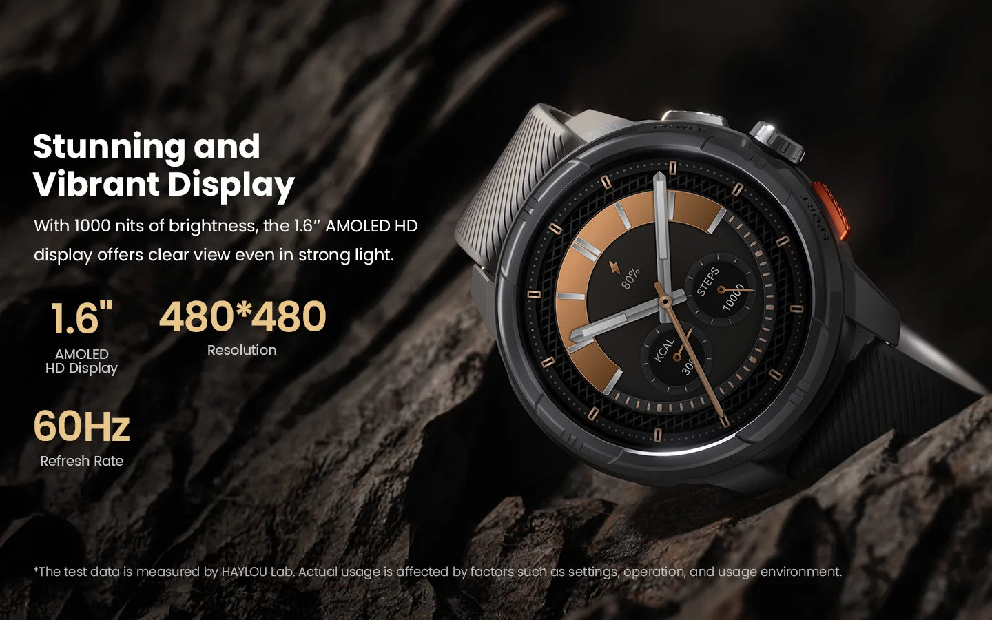 HAYLOU Solar Ultra GPS Smartwatch 1.6” AMOLED Display 5ATM Waterproof Built-in GPS Bluetooth Phone Calls Sports Smart Watch
