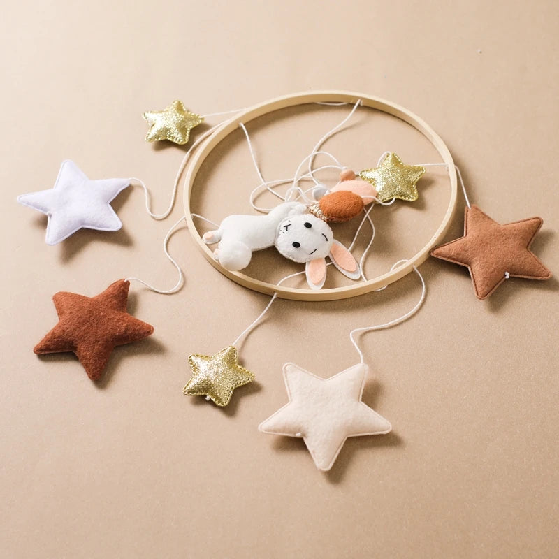 Hot Air Balloon Wooden Baby Crib Mobile – Musical Bed Bell & Rattles for Newborns 0–12M - I YAN