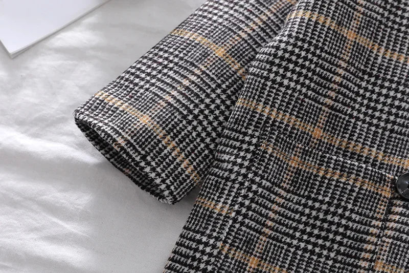 New Spring Autumn Boys Coats Long Style Grid Design Handsome Trench Coat For Kids 2-6 Years Old British Style Jacket