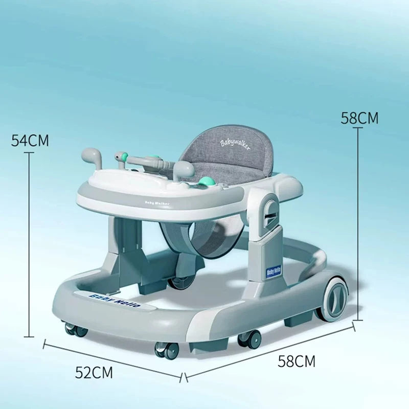 I YAN 5-in-1 baby infant walker with learning toy, anti-rollover design, multifunctional, no batteries, suitable for infants.