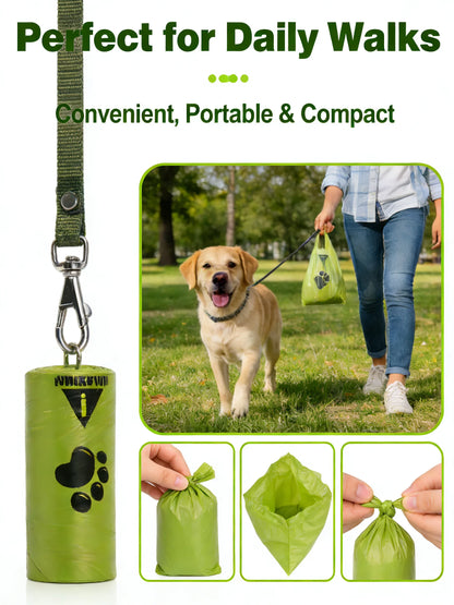 Eco-friendly I YAN dog poop bags made of leak-proof extra thick EPI material, unscented for outdoor pet waste cleanup.