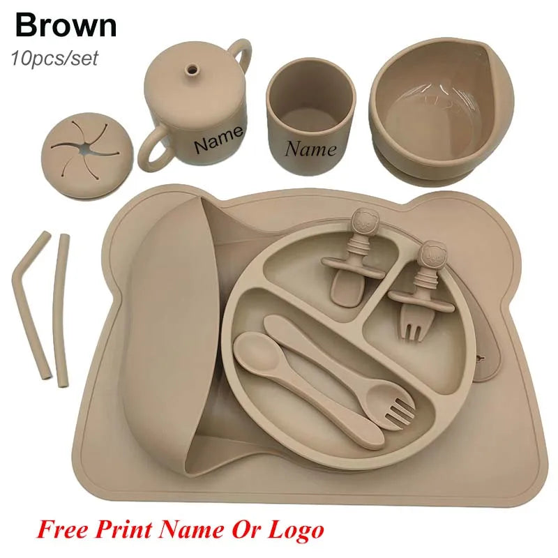 Silicone Baby Feeding Set 10 Pcs – BPA Free Kids Tableware - I YAN
