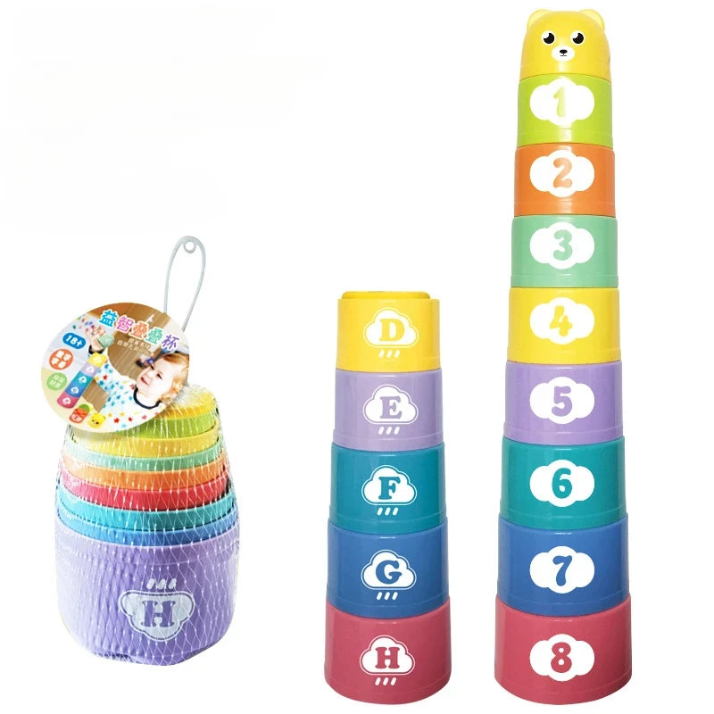 I YAN Kid Brain Response Battle Fold Cup game with colorful foldable cups for hand speed and early education puzzle play.