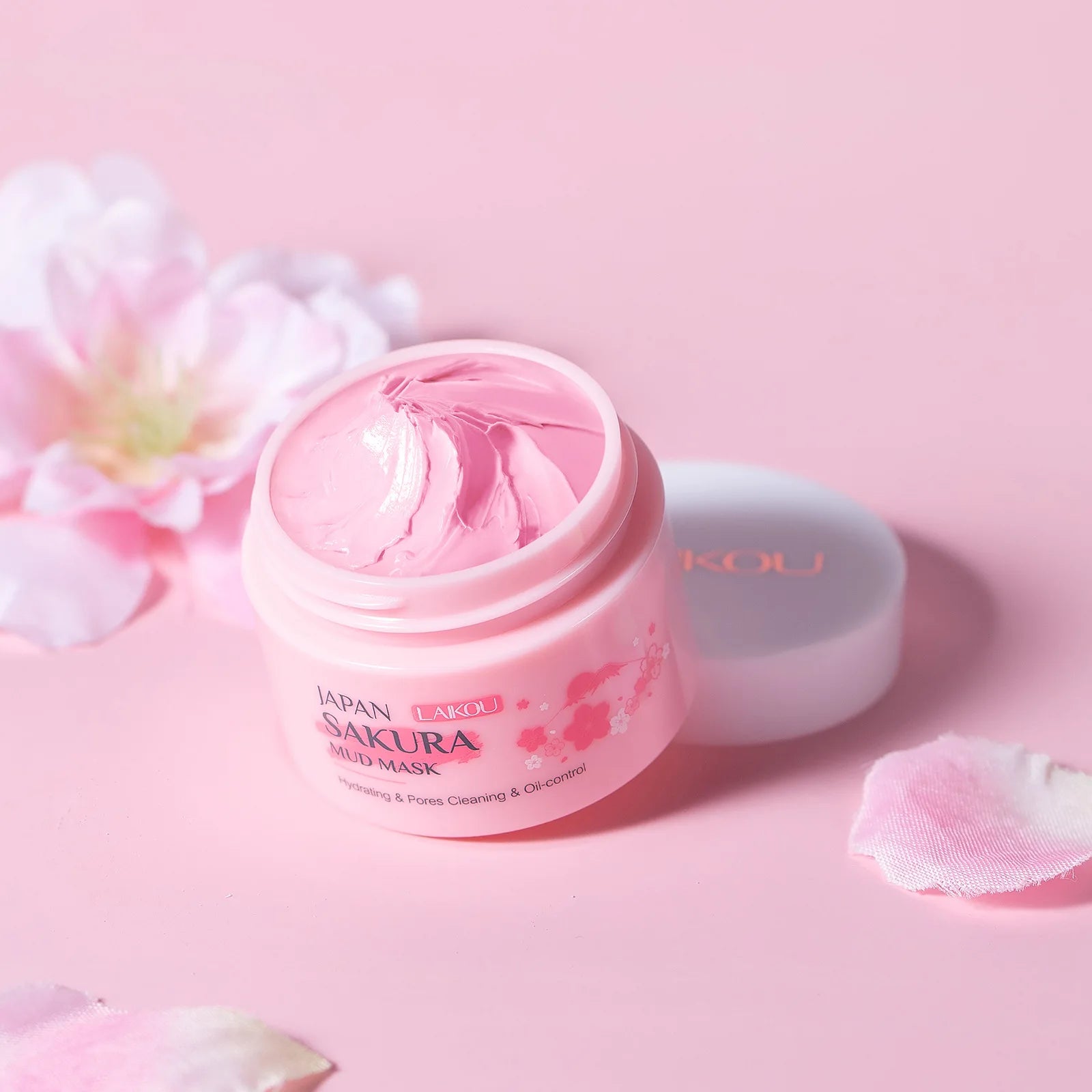 LAIKOU Sakura Clay Mask 25g/90g Deep Cleansing Oil Control Blackhead Removal Moisturizing Brightening Facial Skin Care