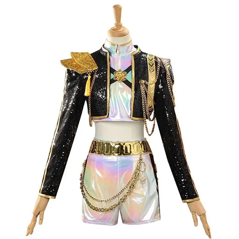 K-Pop Idol Zoey Rumi Mira Cosplay Costume Anime Movie Girl Uniform Outfit with Wig Role Halloween Carnival Party Dress Up Suit - I YAN