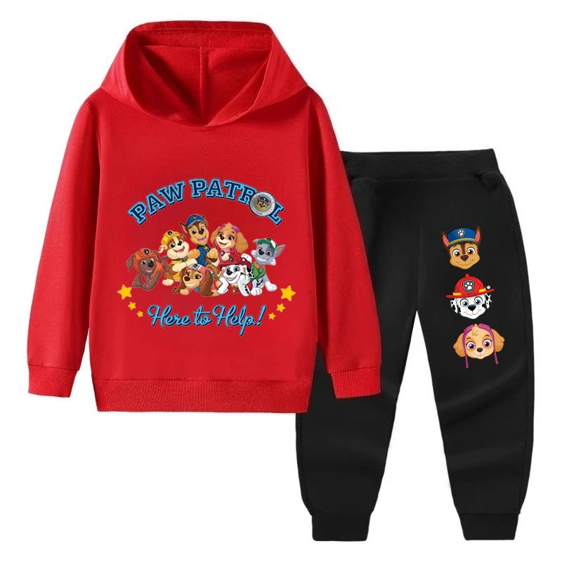 PAW Patrol Spring Children's Clothing Sets Boys Girls Thin Sweatshirt+Sweatpant 2pcs Kids Hooded Pullover Set Tracksuit