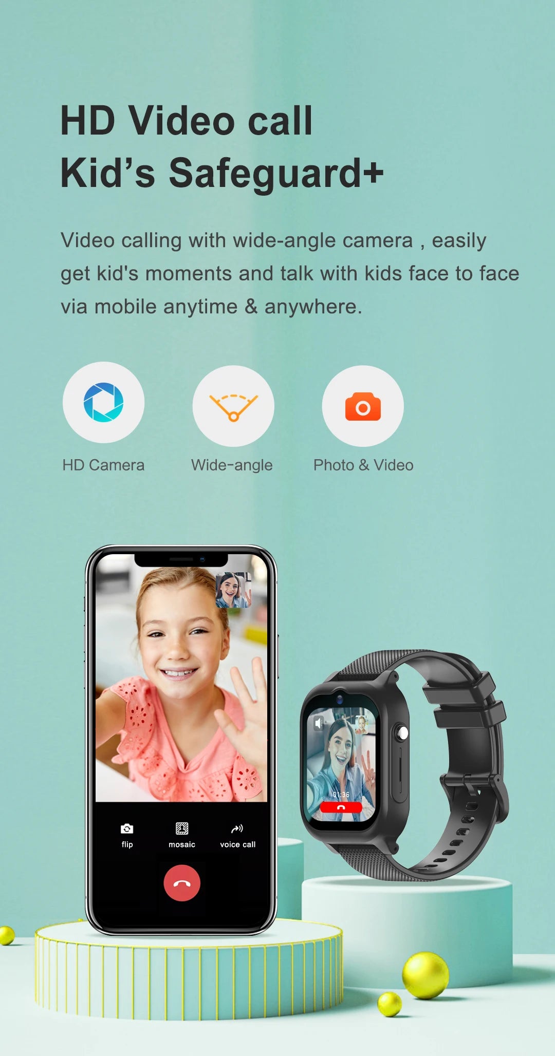 K26 Kids Watch for Children Smart Watch with 4G Sim Card GPS Positioning SOS Phone Call Footprint Tracker Big Battery Waterproof