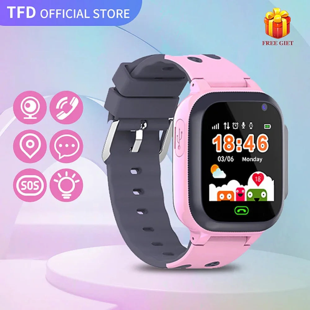 Kids Smart Watch SOS SIM Card LBS Tracker – Waterproof Phone Watch with Camera for Boys & Girls (Q19 / Z1 / A28 / Q88) - I YAN