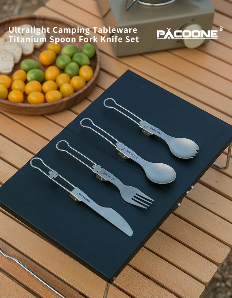 Camping Titanium Spork Spoon Outdoor Lightweight Fork Tableware Portable Picnic Hiking Travelling Ultralight Dinnerware