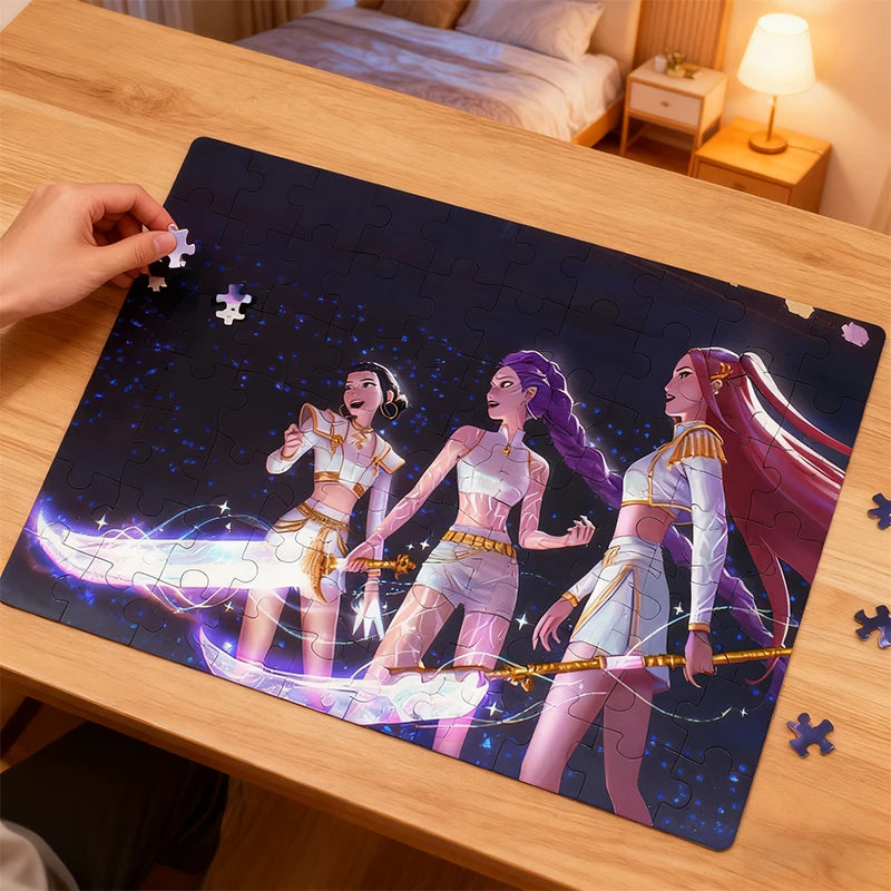 Kpop Demon Hunters 3D Jigsaw puzzle Board Game Rumi Mira Zoey Huntrix Character Puzzle Collectible Kids Toys Birthday X-mas Gift