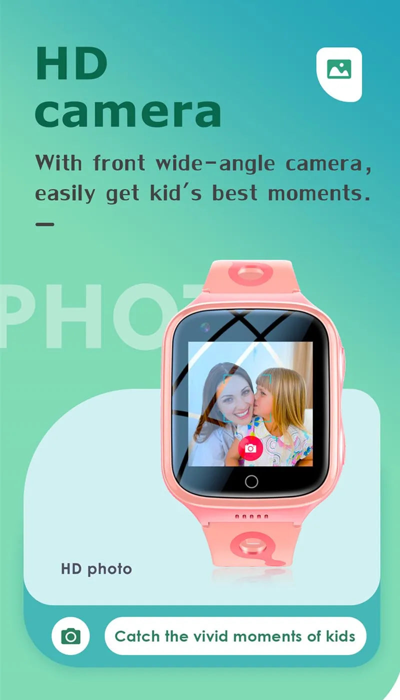 4G Kids Smartwatch Phone GPS Tracker K9 – SOS HD Video Call IP67 Waterproof Touch Screen Children Smart Watch - I YAN