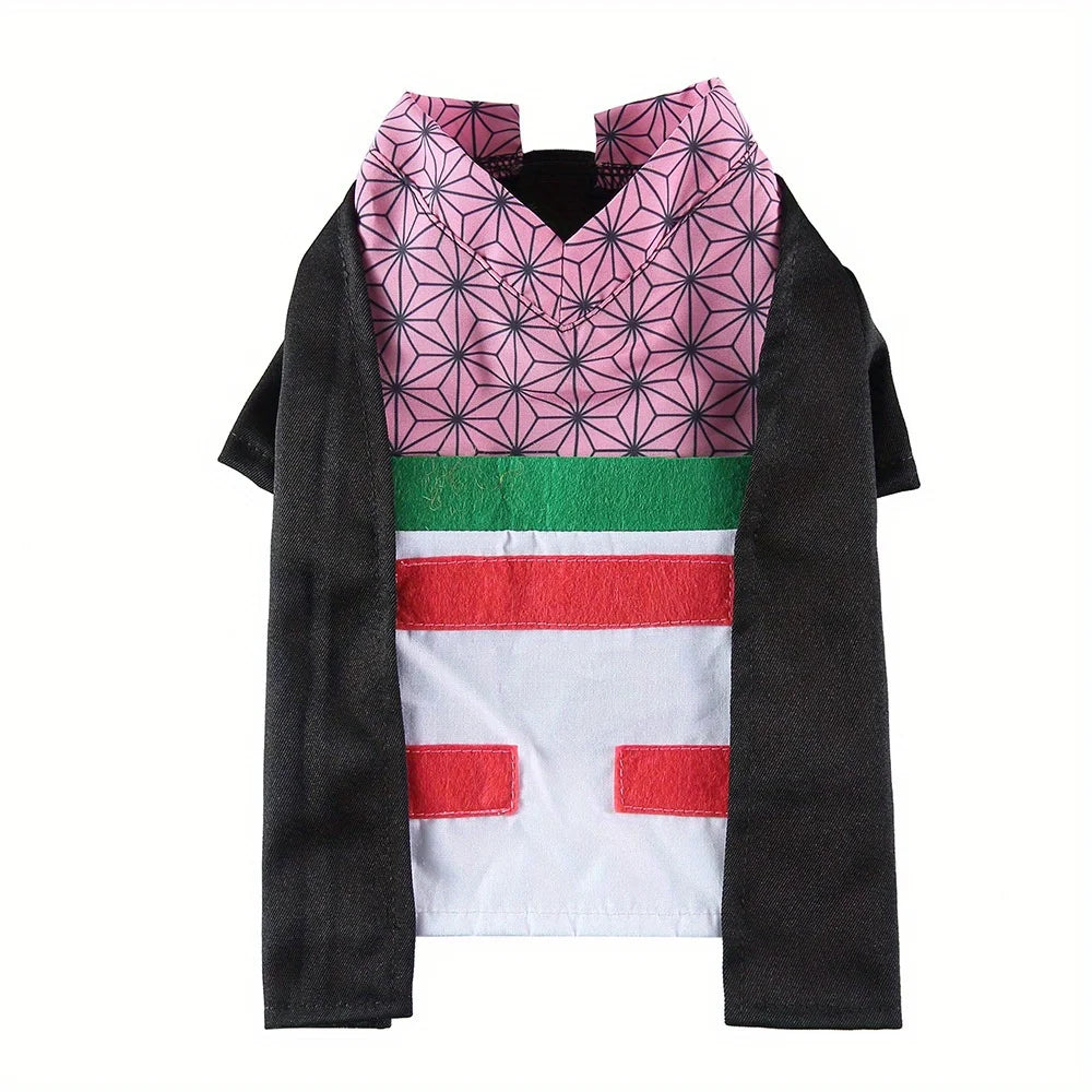 Japanese Kimono Pet Halloween Costume for Small Dogs and Cats – Cosplay Outfit for Puppy Kitten Dress Up