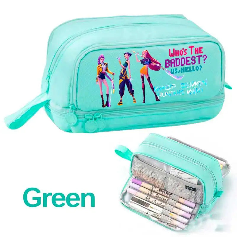 Demon Hunters Pencil Case – Multi-Functional Stationery Storage Bag - I YAN