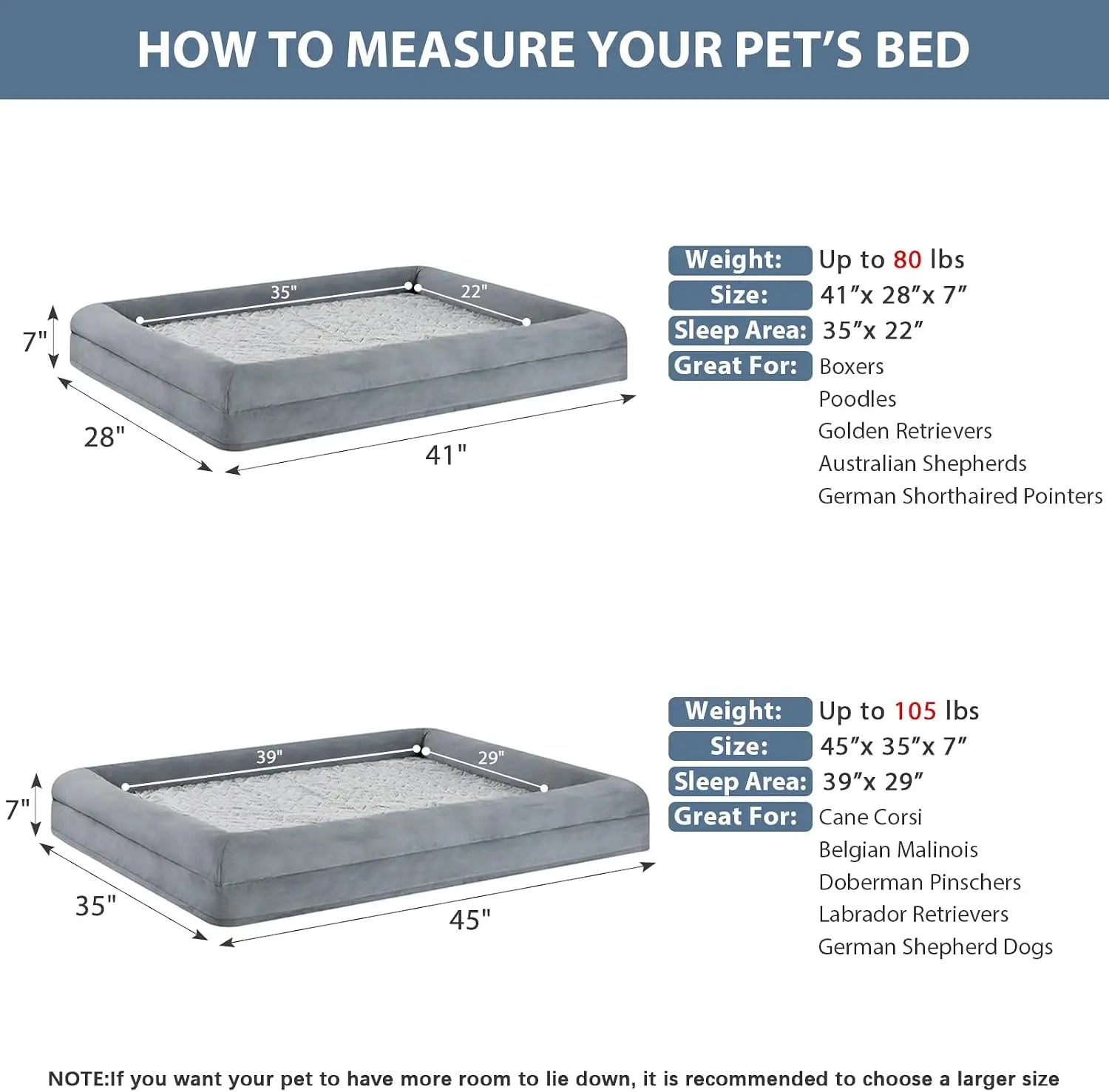 XL Extra Large Dog Bed, Washable Couch with Waterproof Cover, Orthopedic Pet Sofa with Bolster Sides for Sleeping