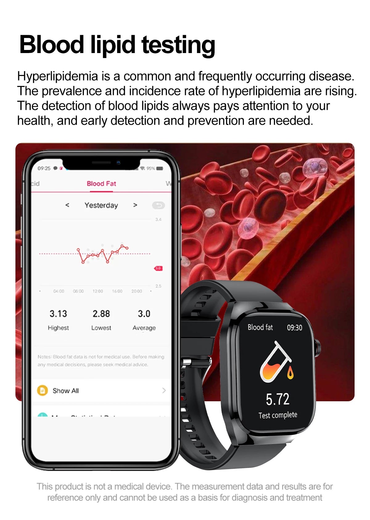 I YAN micro physical examination smartwatch for men showing a sleek black design with health monitoring features and Bluetooth call capability.