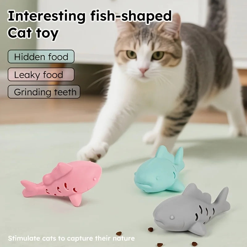 Interactive cat and dog toy by I YAN featuring a durable, bite-resistant design with hiding compartments for food and teeth grinding.