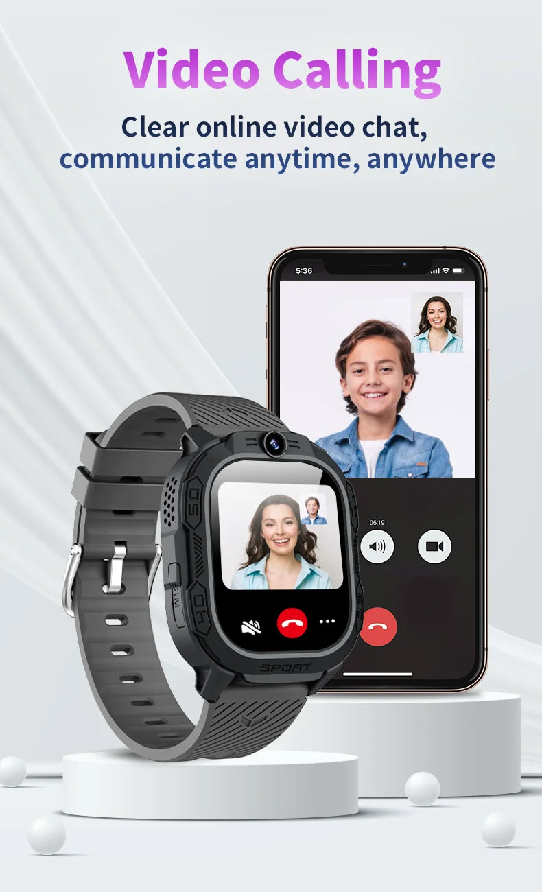 I YAN T70 kids smartwatch with SIM card, GPS tracking, video call, waterproof design, and parental remote monitoring.