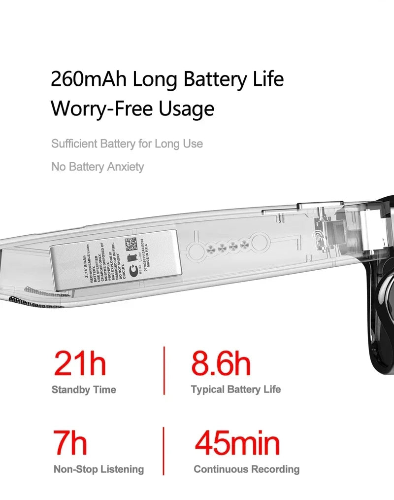 Lenovo 8K 4K AI HD Shooting Smart Glasses Multifunctional Camera Bluetooth Call Music VoicePlayer Translate Photochromic Glasses