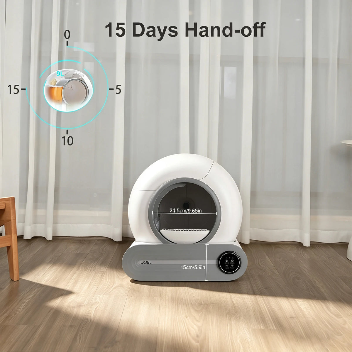 65L Automatic Self-Cleaning Cat Litter Box Electric Smart Cat Toilet Anti-Splash Auto Scooping
