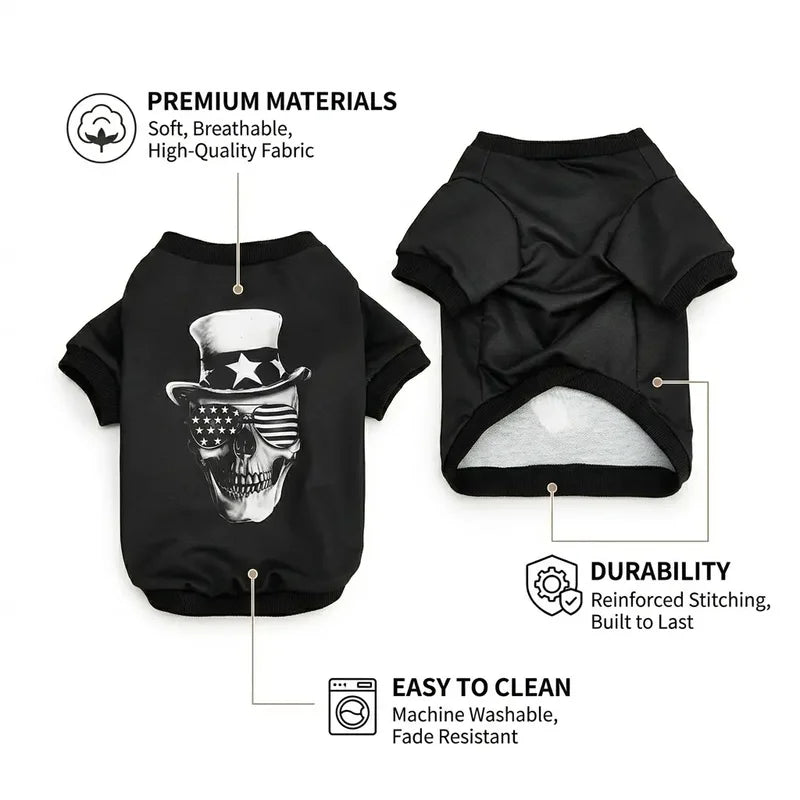 Halloween Dog Sweatshirt Pet Clothes Black Small Medium Dogs Cats Outfits Halloween Party Costume Holiday Dog Shirts Pet Apparel
