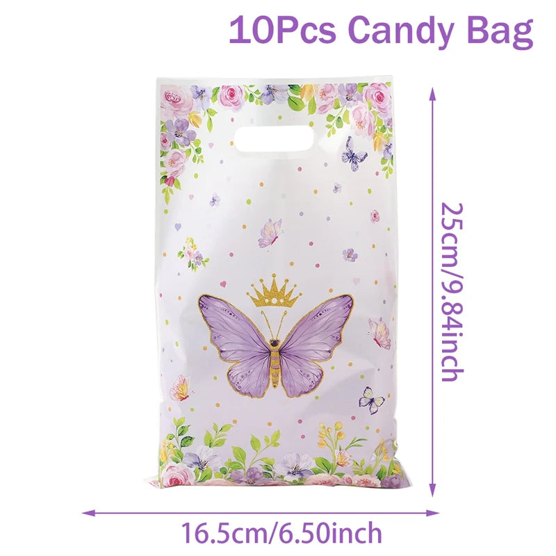Butterfly Birthday Party Decoration Kids Girls Butterfly Party Disposable Tableware Paper Cup Plate Birthday Baby Shower Party - I YAN