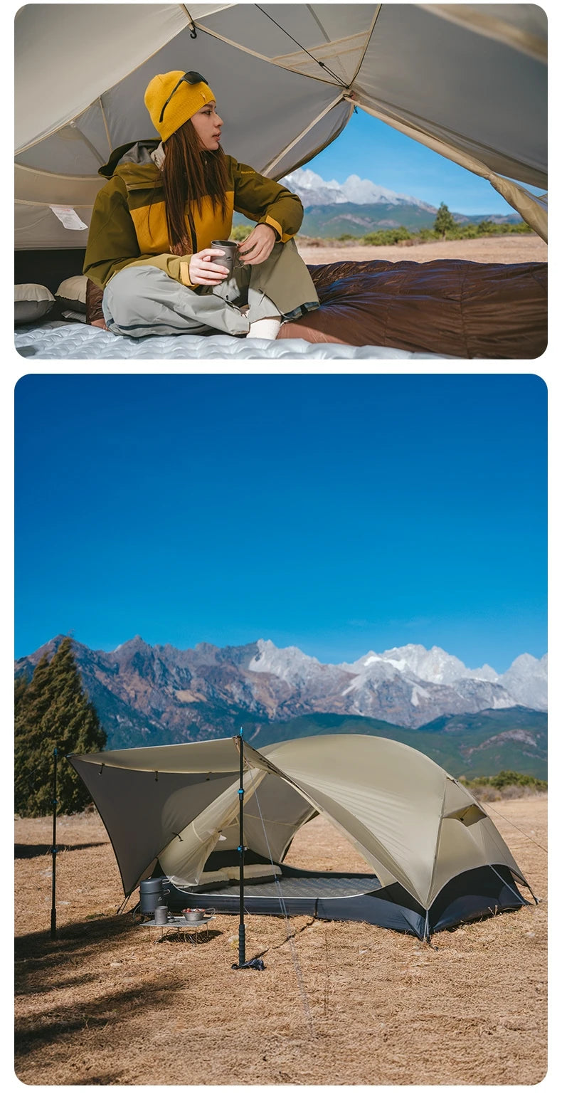 Naturehike 2025 Mongar UL Camping Tent 1-2 People 15D Nylon 3 Season Tent Waterproof Ultralight Portable Outdoor Tent With Mat