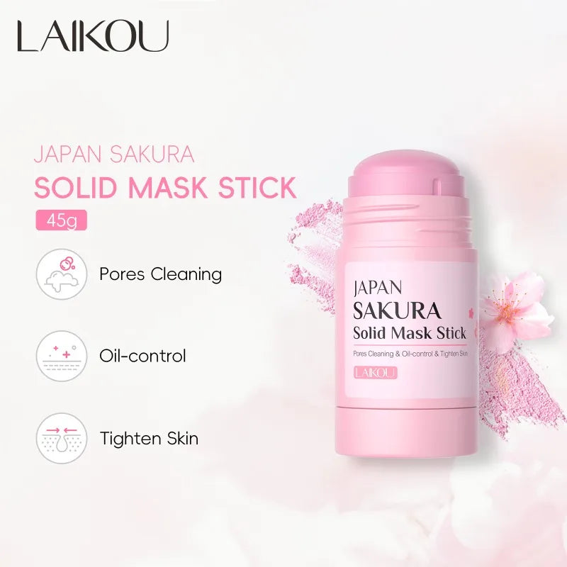 Sakura Cleansing Face Mask Stick 40g– Pore Cleaner, Blackhead Removal, Oil Control, and Skin Moisturizer