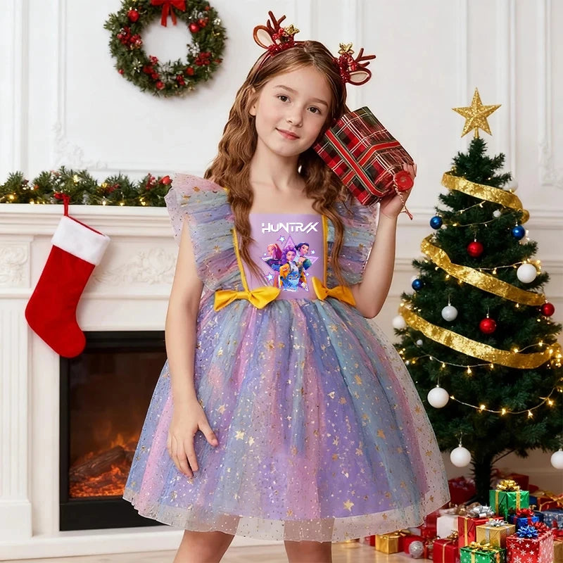 K-Pop Hunters Zoey Mira Rumi Baby Prinsess Dress Girls Birthday Party Dresses Kids Children Sleeveless Tulle Tutu Clothings 1-5Y
