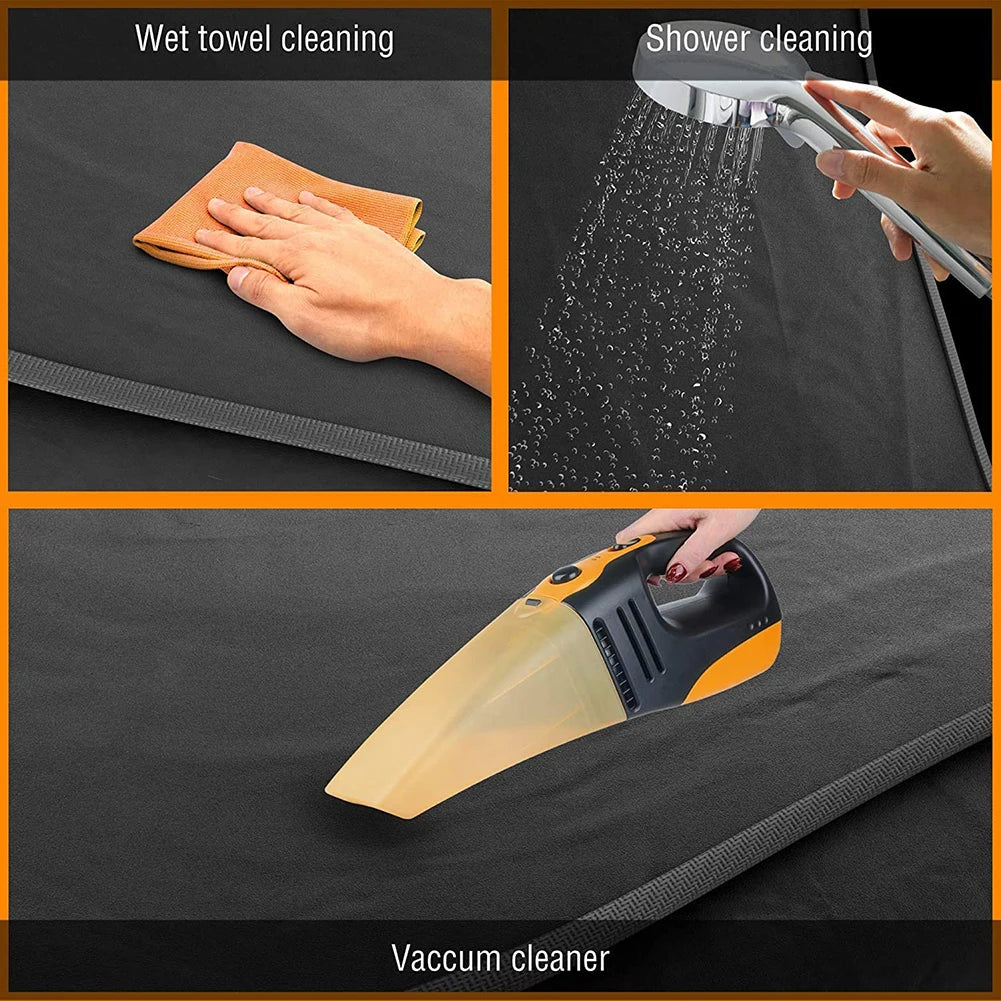 Waterproof I YAN pet dog carrier car seat cover on rear seat, non-slip, foldable cushion for car travel with cats and dogs.