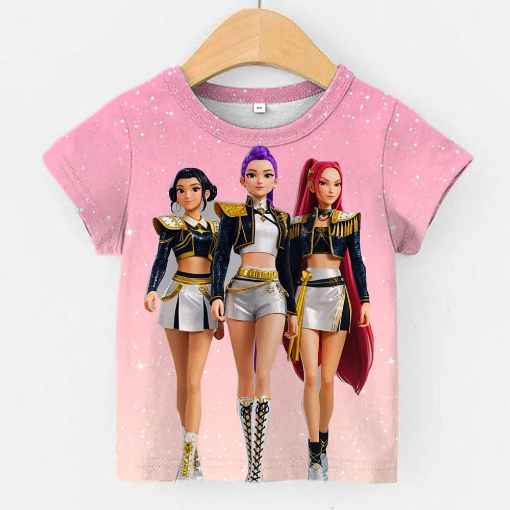 2026 New Girls' T-Shirt, Fashionable 3D Short Sleeve, Trendy Top for Girls