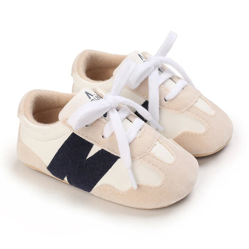 Newborn Baby Sneakers Letter Patchwork Baby Casual Shoes Anti-Slip Hundred Toddler Baby Boys Girls Shoes 0-18 Months