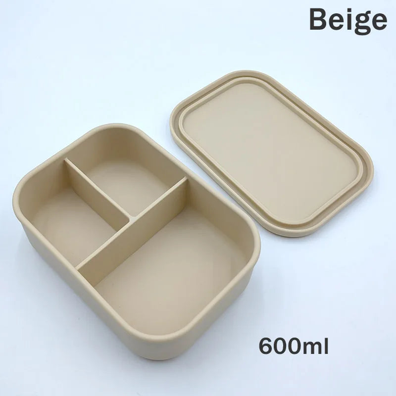 Silicone Bento Lunch Box 3 Compartments – Leakproof BPA Free Kids Food Container - I YAN